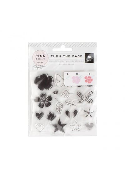 TURN THE PAGE - ACRYLIC STAMP SET - (18 PIECE)