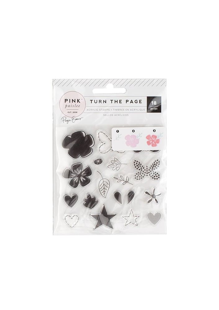TURN THE PAGE - ACRYLIC STAMP SET - (18 PIECE)